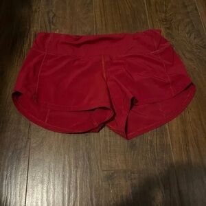 Red Lululemonn Speed up Shorts (vintage)